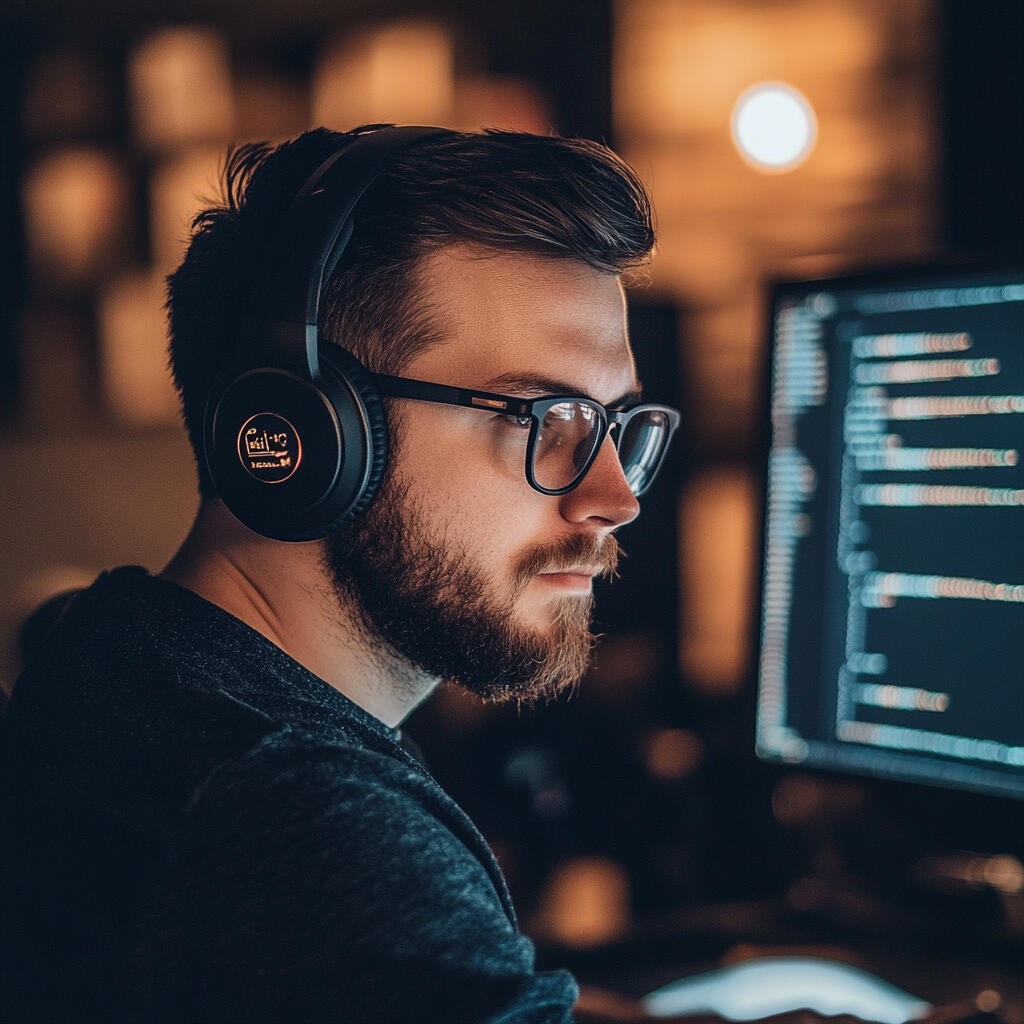 Engineer working at computer